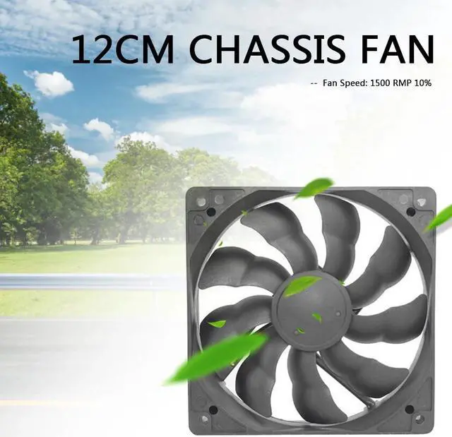 Alt view image 2 of 5 - 12cm Silent Chassis Cooling Fan DC 12V Computer PC Case Quiet Cooler Radiator for Computer Case Multifunctional Accessaries