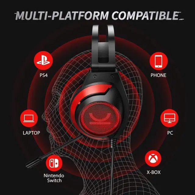 Alt view image 2 of 5 - Gaming Headset CM7000 Gaming Headphones with Noise Canceling Mic & Memory Foam Ear Pads for PC, PS4 Portable headset