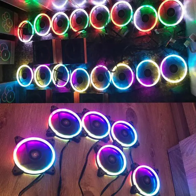 Alt view image 2 of 5 - DR12 Pro Computer PC Case Fan 120mm RGB LED Quiet Remote Speed adjust AURA SYNC Computer Cooler Cooling RGB Case Fans