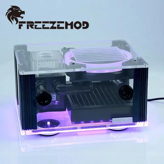 Alt view image 5 of 5 - Notebook Water Cooler Kit External Water Cooling Integrated Laptop Kit MOD RGB Temperature LCD Mini Watercooling set