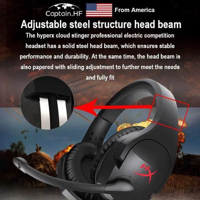 Alt view image 5 of 5 - US  Headphone Professional Hyper X Cloud Stinger Gaming Headset for PC Laptop Hifi Earphone With Microphone Mic Headphone