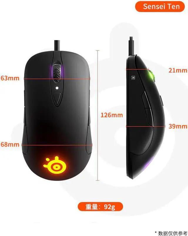 Alt view image 4 of 5 - Sensei Ten Gaming Mouse 18,000 CPI TrueMove Pro Optical Sensor 8 Buttons Mechanical Switches RGB Lighting