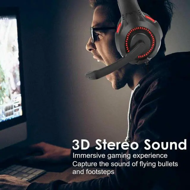 Alt view image 2 of 5 - Wired Headphones 3D Stereo Earphone With Mic Headset For PC Laptop For Switch PS4 Slim Pro Xbox One Gaming Headset Hot