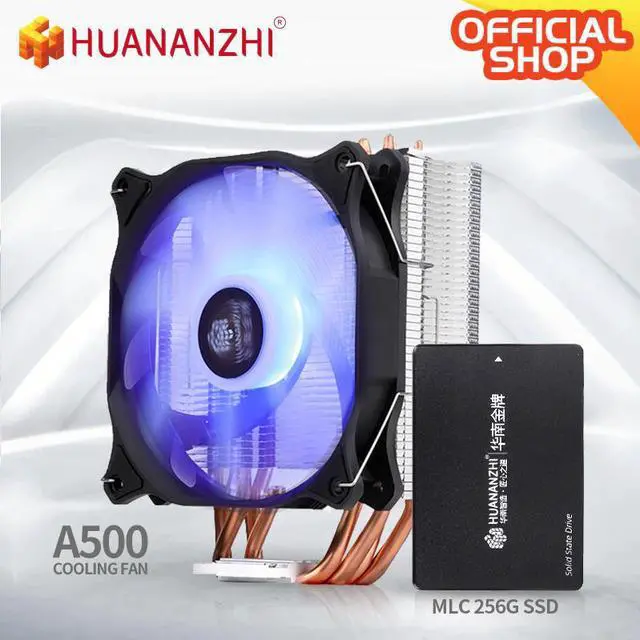 Main image of A500 4 Copper Heat Pipe LED CPU Cooler Cooling Fan Radiator Dual Fan Heatsink with  MLC 256G SSD