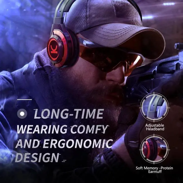 Alt view image 4 of 5 - Gaming Headset CM7000 Gaming Headphones with Noise Canceling Mic & Memory Foam Ear Pads for PC, PS4 Portable headset