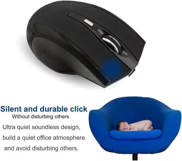 Alt view image 4 of 5 - Silent Bluetooth Mouse Wireless Rechargeable Ergonomic Computer Mice 1600DPI Optical 6D Gaming Mause For PC Laptop Gamer