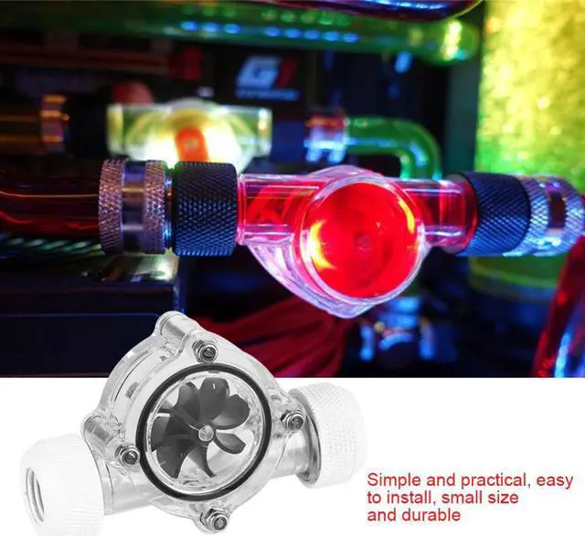 Alt view image 3 of 5 - Thread Port Female to Female Flow Meter Indicator for PC Water Cooling  8  Impellers for PC Water Cooling System