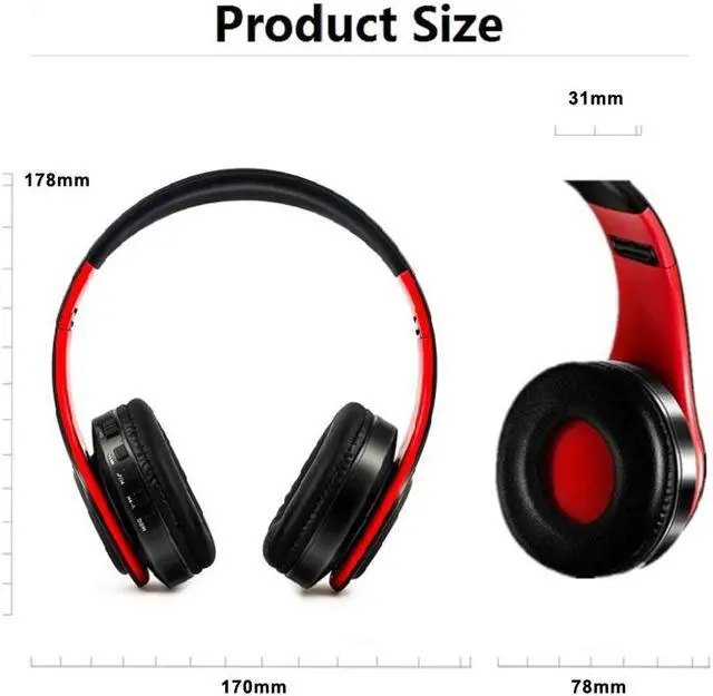 Alt view image 3 of 5 - Wireless Headphones Bluetooth Earphone Headset Foldable Headphone Stereo Bass with Microphone For PC mobile Phone tablet