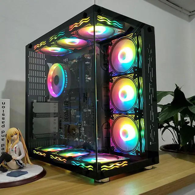 Alt view image 2 of 5 - 120mm PC Computer Ultra Cooler Fan RGB 12cm 12V 6Pin Desktop CPU PC Case Slient Cooling Clooer Fan rgb Control Box Easy Install