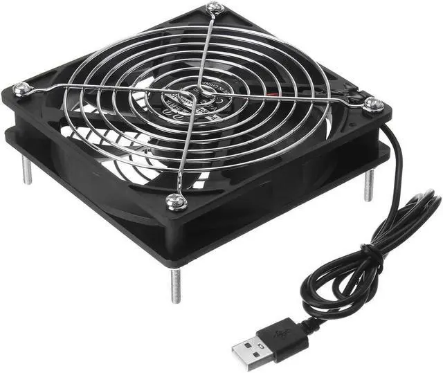 Alt view image 4 of 5 - 5V 12CM Router Cooling Fan DIY PC Cooler TV Box Silent Quiet USB Power 120mm Fan USB TV Box Broadband Cat Cooling Rack Holder