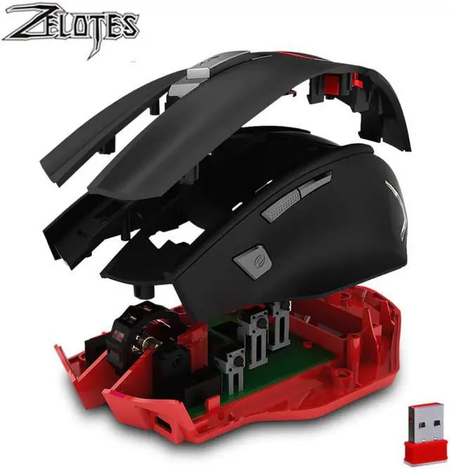 Alt view image 5 of 5 - F-18 Dual-mode Gaming Mouse6 Level 3200DPI 500Hz Wireless 7 Color Computer Mouse  2.4GHz With Mini USB