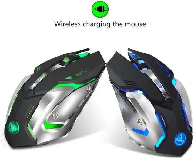 Alt view image 4 of 5 - 2.4Ghz Wireless Gaming Mouse Rechargeable 7 Colors Backlit 2400 DPI Optical Mice with USB Receiver for Computer PC