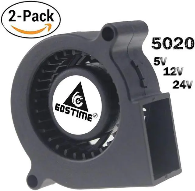 Main image of 2 Pcs 5020 Blower 24V 12V 5V Centrifugal Turbine Fan 50mm 2 Pin Cooling Cooler