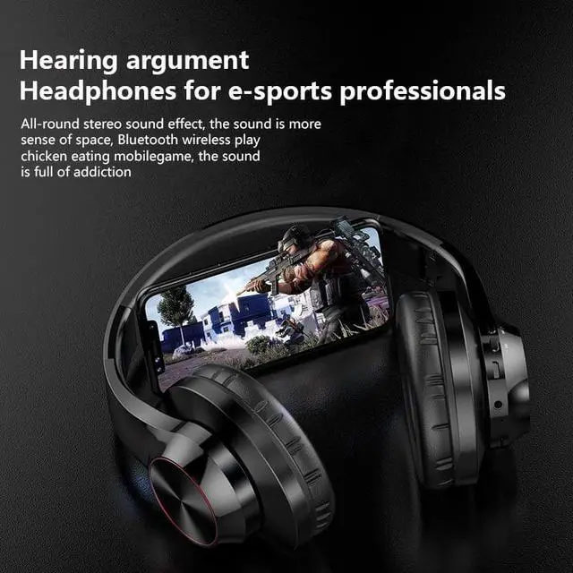 Alt view image 3 of 5 - Bluetooth Earphone Wireless Headphones A11 Over-ear Headphones HiFi Noise Canceling Gaming Headset With Mic Supports TF Card