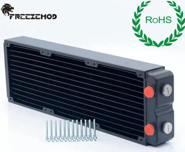 Alt view image 4 of 5 - TSRP-HP45-360 Computer Pc Water Cooler Copper Radiator Double Layers 45MM Thick Copper Fins G1/4 ROHS Certification