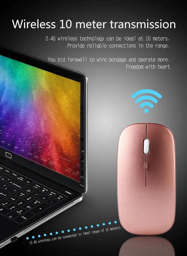 Alt view image 5 of 5 - 2.4G Wireless Mouse USB Rechargeable Charging Mouse Ultra-Thin Silent Mute Office Mice Opto-electronic PC Laptop Home Mouse Pad