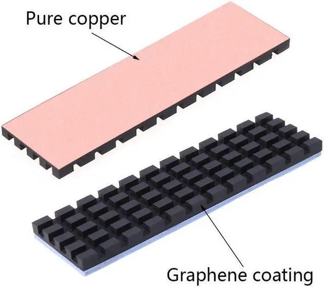 Alt view image 3 of 5 - Copper Graphene Heatsink M.2 NGFF 2280 PCI-E NVME SSD Thermal Pad Cooler PC computer, laptops, notebooks and hard disk
