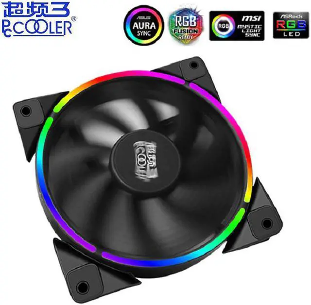 Main image of RGB Single halo 12cm Computer Case Fan 4PIN RGB Quiet PWM Fans 120mm CPU Cooler Water Cooling  Replace Fan