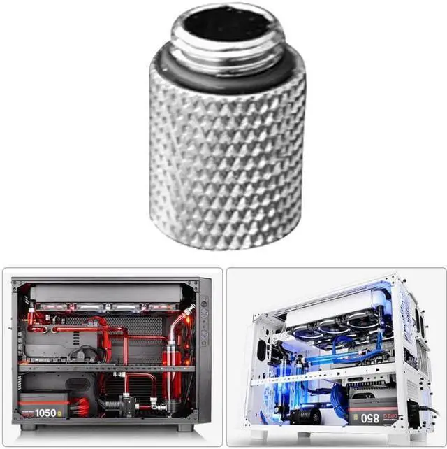 Alt view image 3 of 5 - Universal Copper Extension Water Cooling Block Joint Fittings for Female G1/4 Thread PC Water Colling Tube Adapter