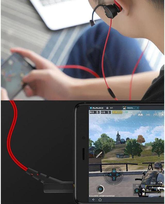 Alt view image 2 of 5 - Headset 3.5mm Jack E-Sports Earphone Gamer Noise Cancelling Stereo Wired Earbuds with Detachable Mic for Phone PC PS4 MP4