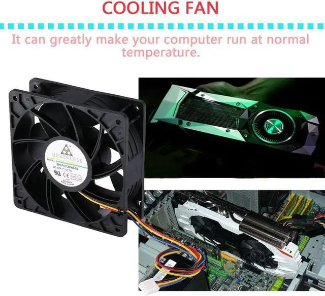 Alt view image 4 of 5 - 7500RPM DC12V 5.0A Miner Cooling Fan For Antminer Bitmain S7 S9 4-Pin Connector Brushless Replacement Cooler Low Noise