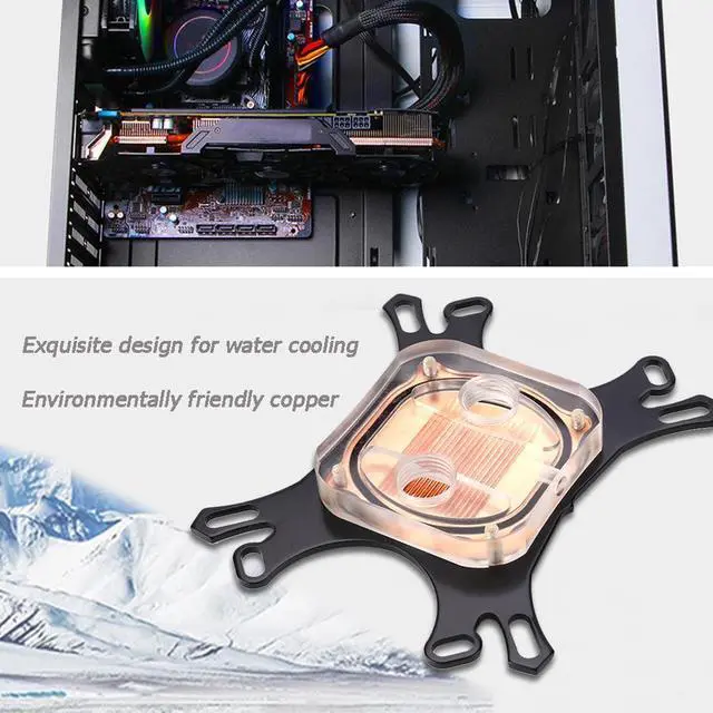 Alt view image 3 of 5 - Water Block Water Cooling Cooler Computer Cooling Radiator for Intel AMD with Mounting Screws Cool Inner Channel