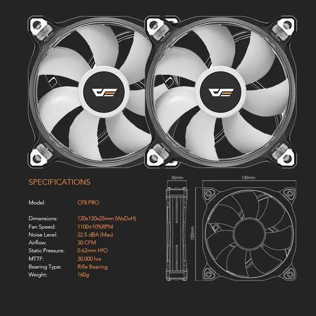 Alt view image 5 of 5 - RGB Fan 120mm Computer PC Case Fan Clear Frame Quiet+Remote Computer CPU Cooler Cooling Adjust Speed AURA SYNC RGB Case Fan
