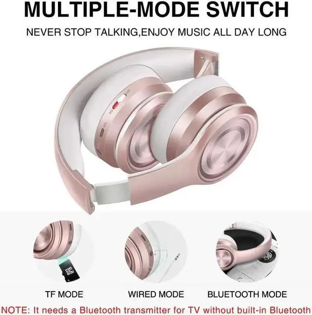 Alt view image 5 of 5 - P26 Bluetooth 5.0 Headphone Foldable Over Ear Stereo Wireless Headset Studio Headphones With Mic TF Card For Phone PC