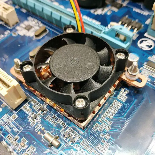 Alt view image 5 of 5 - Copper Northbridge Motherboard Chipset Heatsink Cooler Radiator Fan For PC Computer Case South North Bridge Chipset Cooling