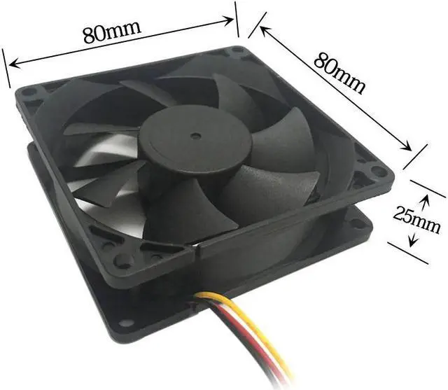 Alt view image 5 of 5 - F8025 80mm Computer Cooler Fan Desktop Cooling Fan Low Noise 12V Exhaust Fan for PC Case / Power Supply