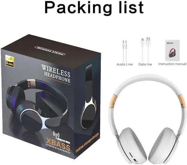 Alt view image 5 of 5 - Pearl White T7 Wireless Headphones Bluetooth Headset Foldable Stereo Adjustable Auriculares With Mic for phone Pc TV