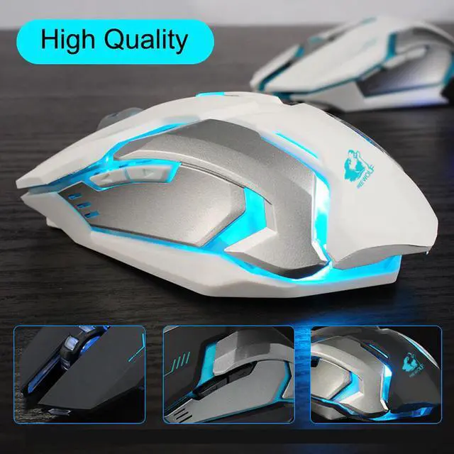 Alt view image 5 of 5 - Inalambrico Usb Sem Fio Rechargeable X7 Wireless Silent LED Backlit USB Optical Ergonomic Gaming  DropShip souris san