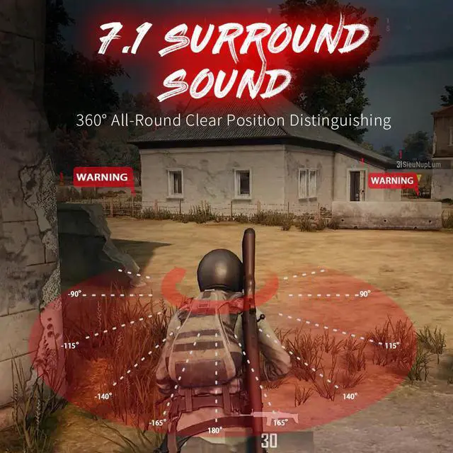 Alt view image 3 of 5 - E3 Gaming Headset 7.1 Surround Stereo 3.5mm/USB Wired Headphones with Microphone Ultralight Headset Gamer For PS4/PC/Xbox