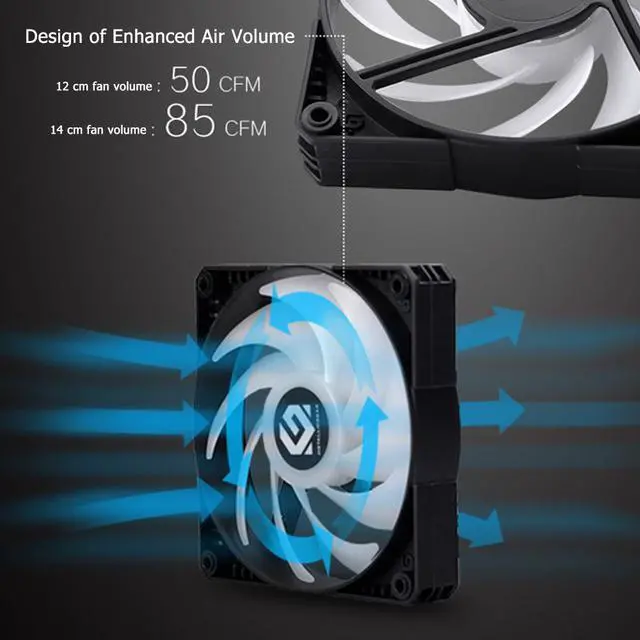 Alt view image 2 of 5 - 120mm/140mm Gorgeous PC Case Cooling Fan DRGB 4Pin PWM Chassis Cooler Computer components and hardware