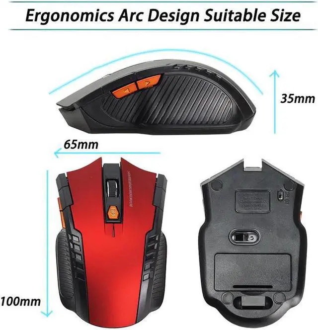Alt view image 4 of 5 - 2.0 Optical Gaming Mouse 2.4ghz Wireless Mouse  Mini Portable Ergonomics Computer Mice 2000dpi For Laptop PC Video Game