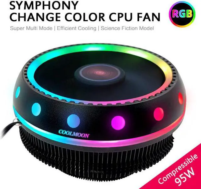 Main image of CPU Fan Radiator Desktop Computer CPU Radiator Color Light-emitting Mute Universal Cooler Fan For Notebook Laptop