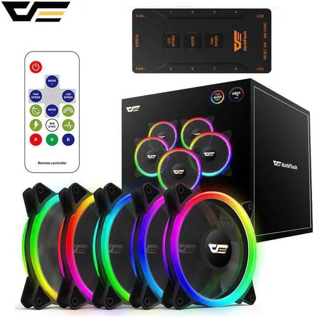 Main image of DR12 Pro Aura Sync Cooler Fan RGB Computer PC Case Fan Adjust LED 120mm Quiet Remote Computer Cooler Cooling CPU Case