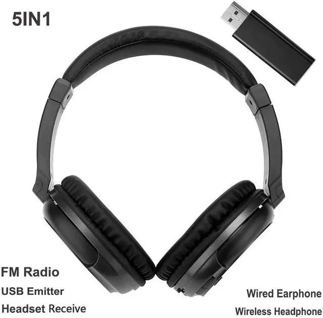 Alt view image 4 of 5 - Wireless TV Headset Headphones Home Theater headset for Computer PC MP3 Music Headphone Support FM Function