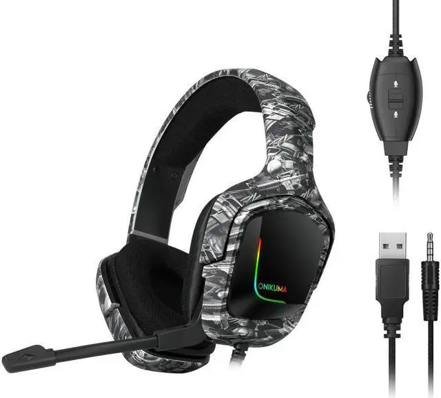 Main image of K20 Gaming Headphone Headset PC Gamer Stereo Gaming Headphones with Mic LED Light for PS4 Laptop Tablet PC Gamer