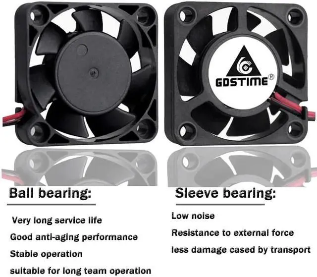 Alt view image 5 of 5 - 2 pcs 24V 12V 5V 40mm x 10mm Small Axial Cooler 4cm 2Pin Ball Bearing DC Brushless Cooling Fan 40x40x10mm 4010 3Pin