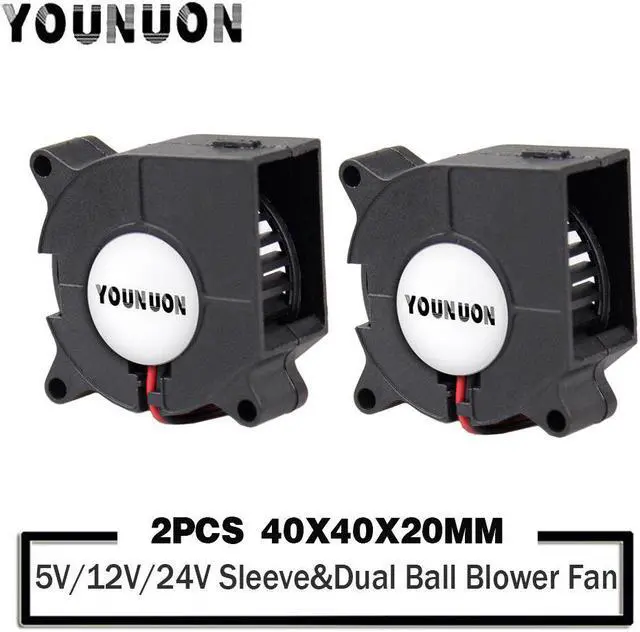 Main image of 2 pcs 3D printer fan 40mm 4020 Turbo blower 24V 12V 5V Double ball sleeve Cooling fans 40x40x20mm for 3D printer cooler