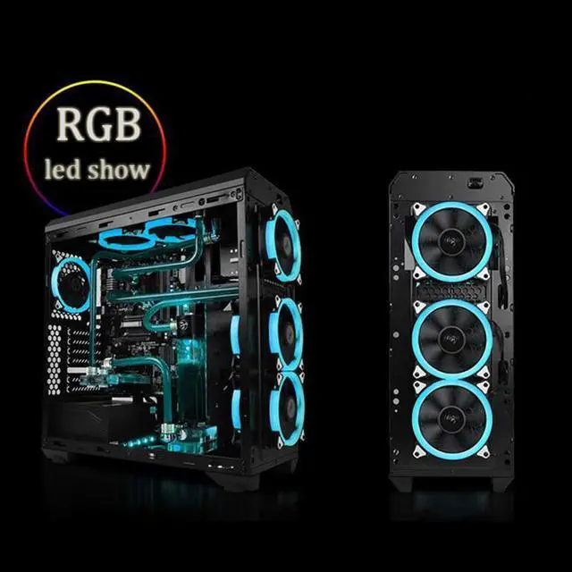 Alt view image 3 of 5 - 12 models multicolor RGB Case circle Cooling 2ring cpu led Fan 120mm 12cm RGB LED Ring For Computer Cooler water cooler Radiator