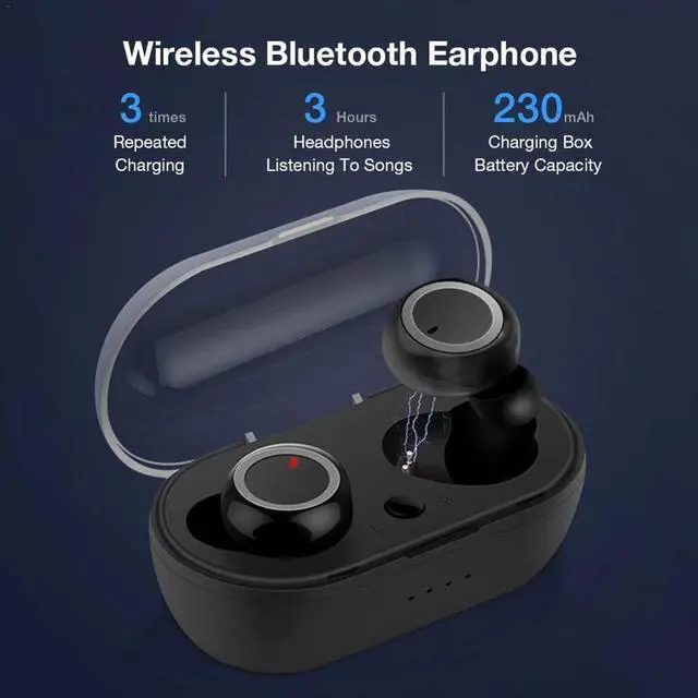 Alt view image 2 of 5 - Ear Buds Wireless Bluetooth Earphone Noise Cancelling Earbuds terproof HiFi Gaming Headset Earphones with Mic Charging Box