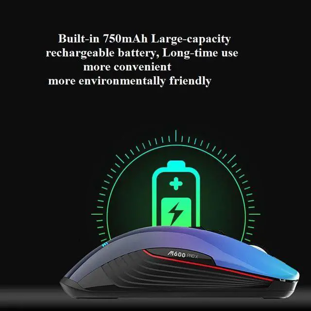 Alt view image 2 of 5 - Mouse 2.4G Wireless Mute Ergonomic Mouse 3600DPI Colorful breathing light Mice for Gaming Office Laptop Pc and Mac