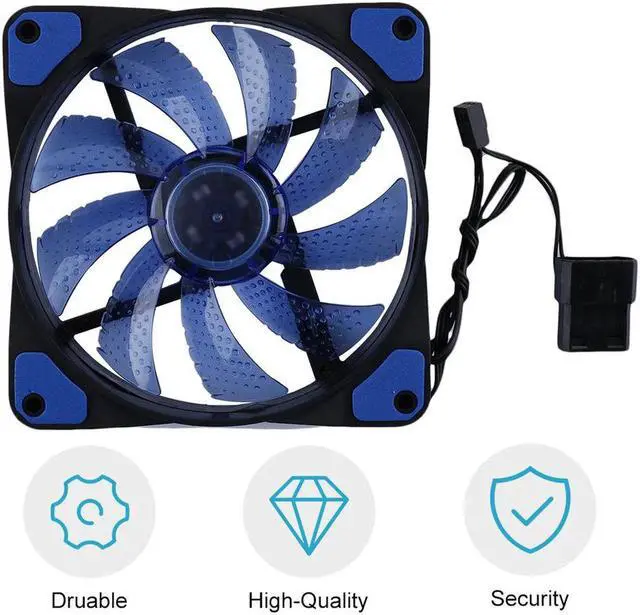Alt view image 4 of 5 - 120mm fan Cooler Computer Fan 120mm LED Ultra Silent Computer PC Case Fan 15 LEDs 12V Around 1200RPM 3 Pin Fan