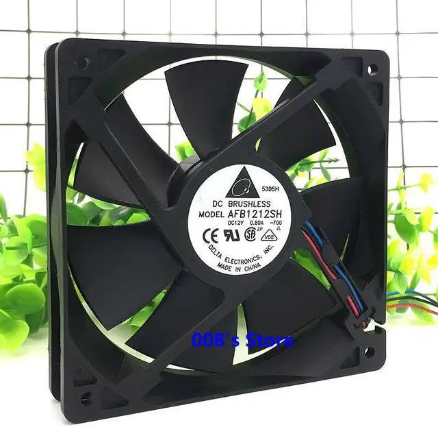 Alt view image 3 of 5 - CPU Cooler Fan For PC Server AFB1212SH -F00 3 Pins/-5C54 4 Pins 120MM 120*120*25mm 12V 0.80A PWM Cooling 3400RPM 113CFM