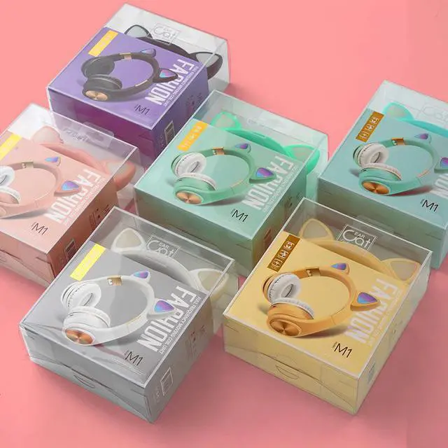 Alt view image 5 of 5 - 5.0 Cat Ear LED Headphones With LED Flashing Glowing Light Headset Gaming Earphones For PC Computer And Mobile Phone