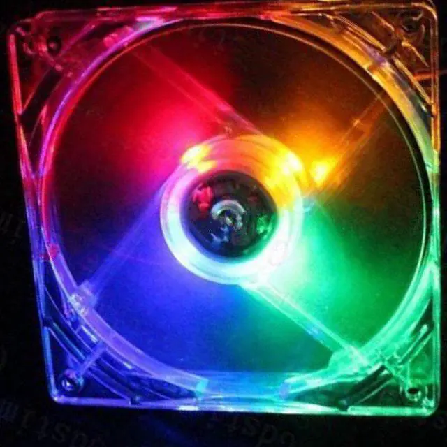 Alt view image 4 of 5 - 12V Cooling Fan Computer Fan Quad 4 LED Light 120mm PC Computer Case Cooling Fan Quiet Connector Easy Installed Fan