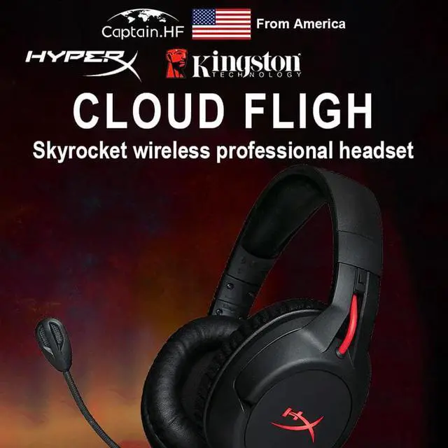 Alt view image 5 of 5 - US  New PRO Hyper X Cloud Flight Wireless Professional Gaming Headset, Headphones for PC and Laptops, Long Play Time