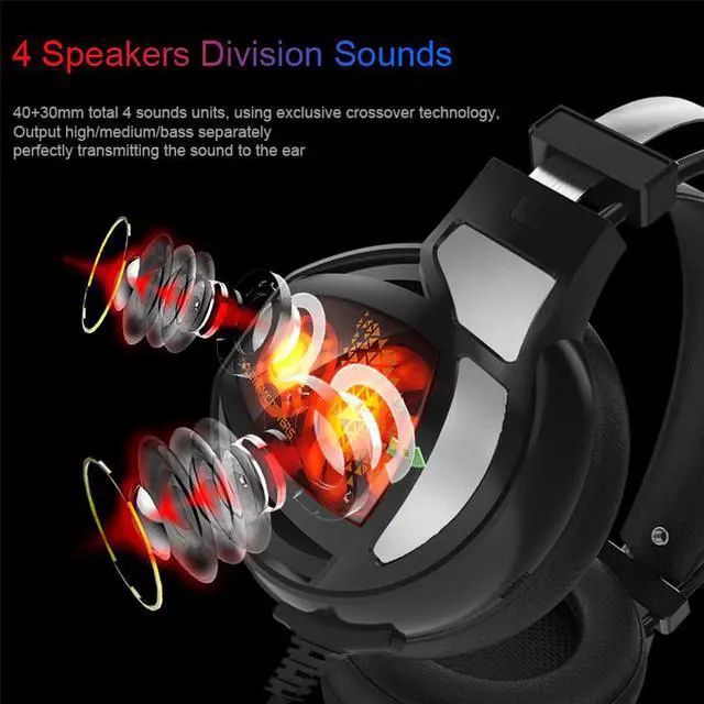 Alt view image 2 of 5 - USB 7.1 3D Stereo wired gaming headphones game headset with mic Voice control for PS4 PC laptop computer gamer